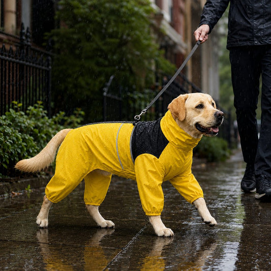 Full-Body Waterproof Dog Rain Suit – Clean Belly & Legs