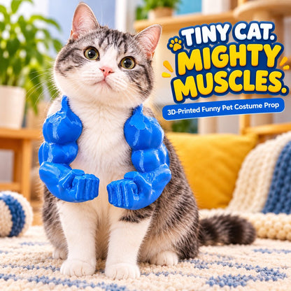 3D Muscle Arms Cat Costume – Funny Photo Prop