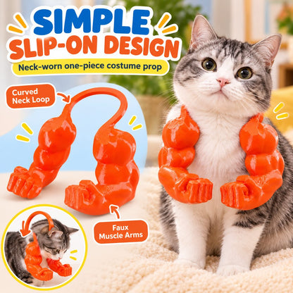 3D Muscle Arms Cat Costume – Funny Photo Prop