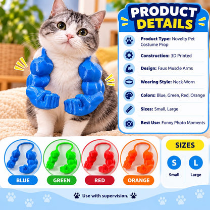 3D Muscle Arms Cat Costume – Funny Photo Prop