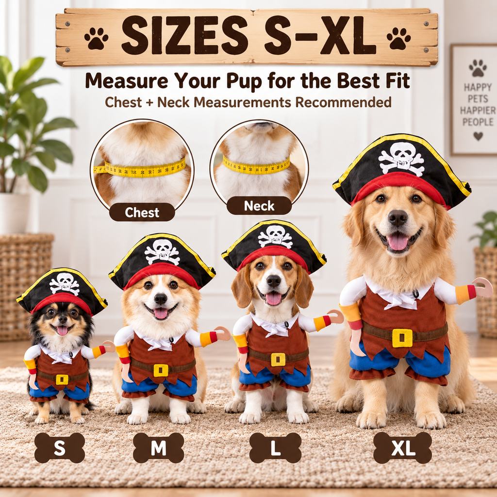 Pirate Dog Costume – Hat & Hook Arms
