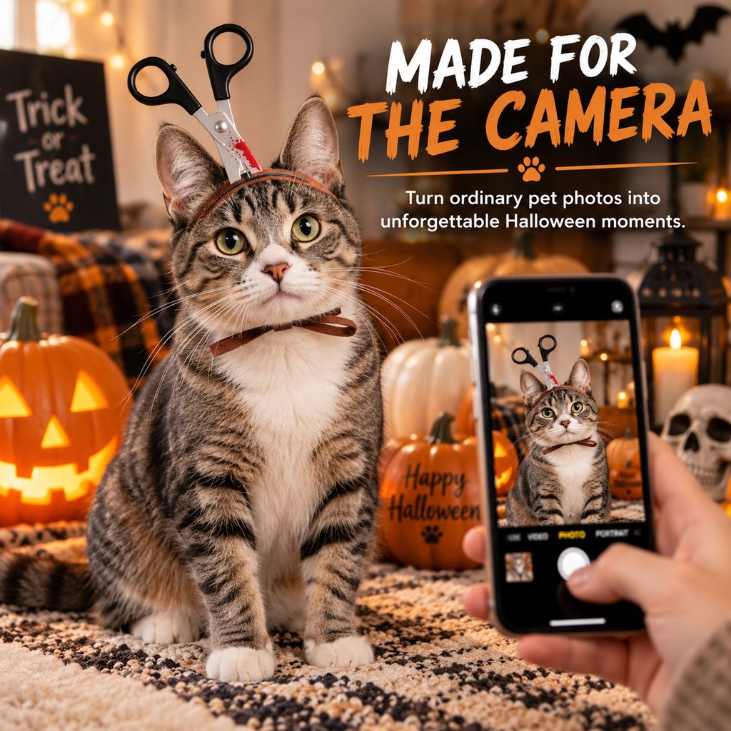 Halloween Pet Headwear – Quick Tie-On Costume Prop