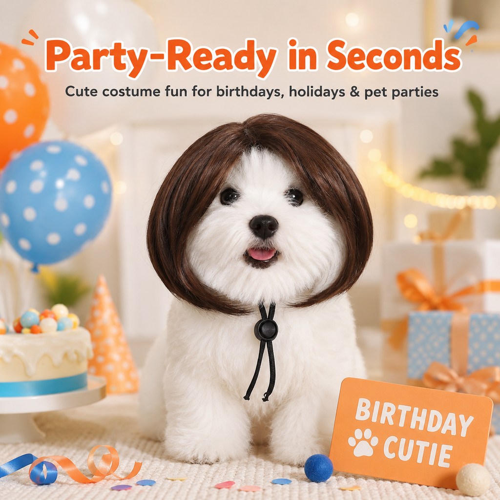 Funny Bob Pet Wig – Easy Costume Photo Prop