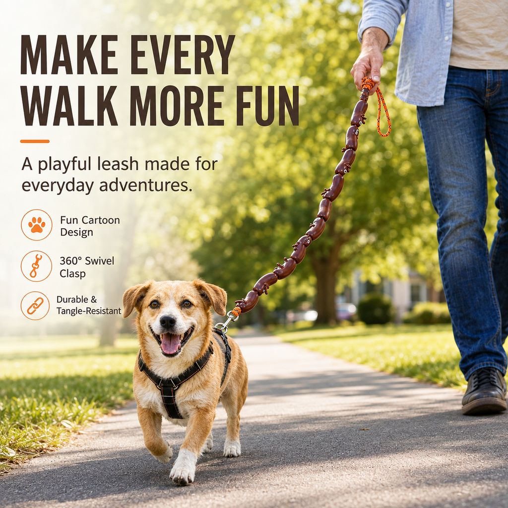 Sausage Link Dog Leash – Funny Anti-Twist Lead