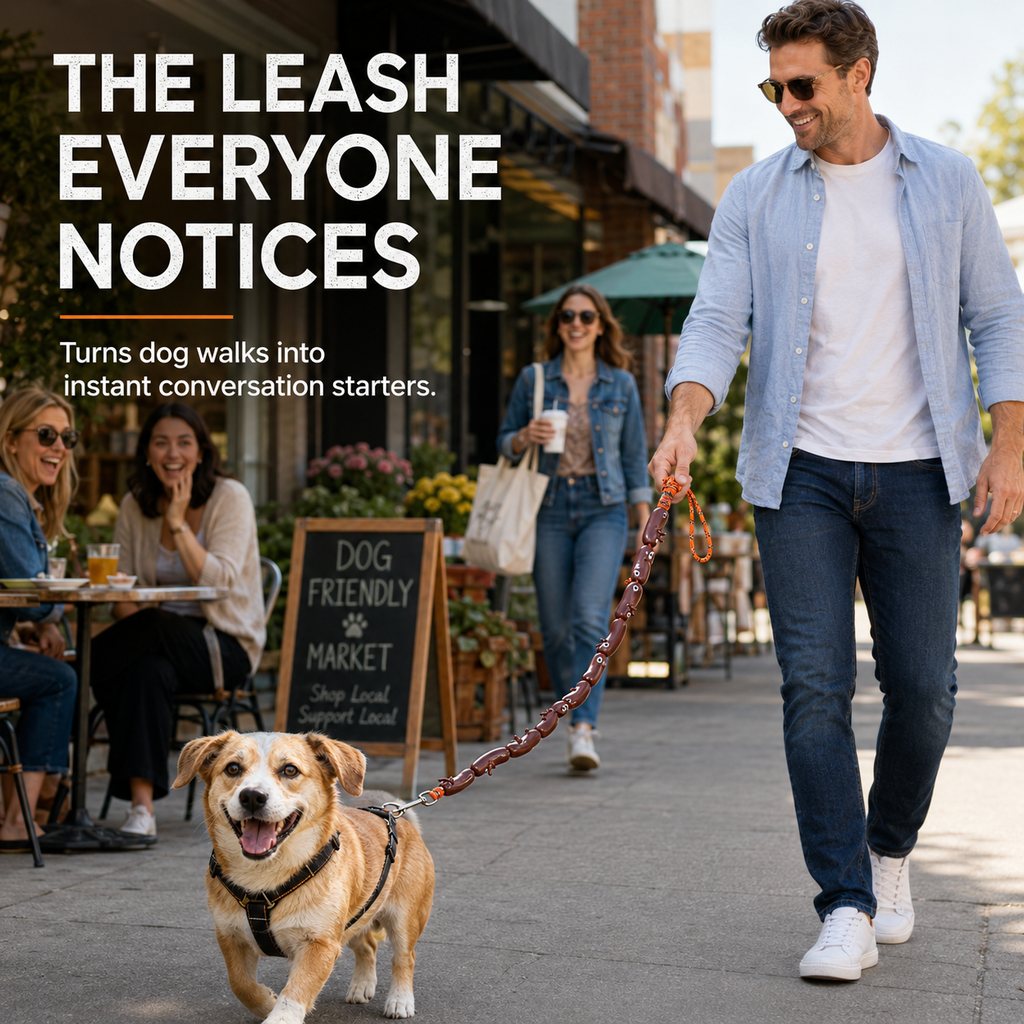 Sausage Link Dog Leash – Funny Anti-Twist Lead