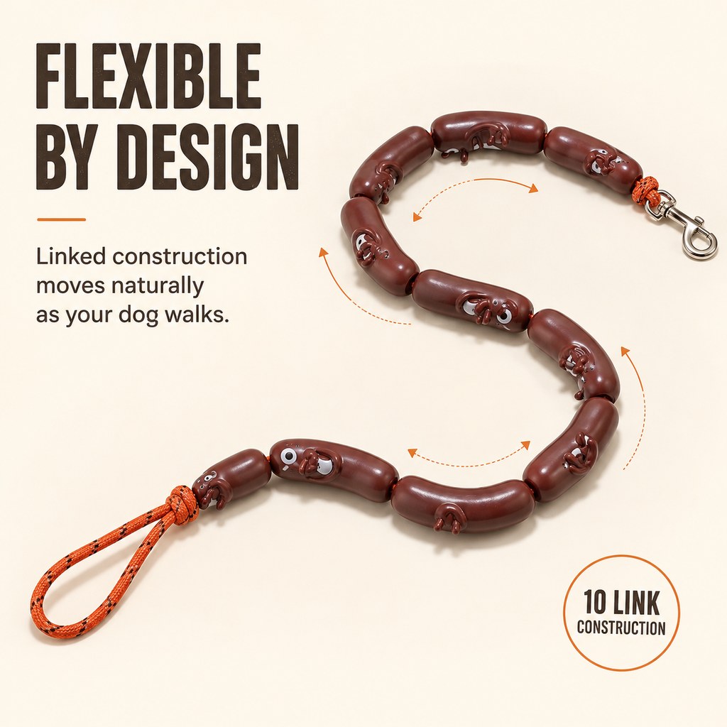Sausage Link Dog Leash – Funny Anti-Twist Lead