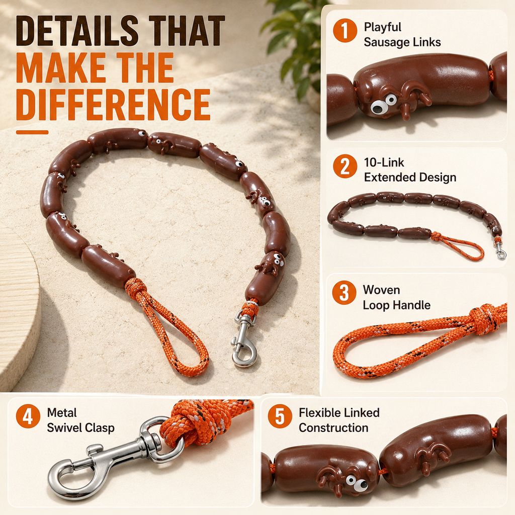 Sausage Link Dog Leash – Funny Anti-Twist Lead