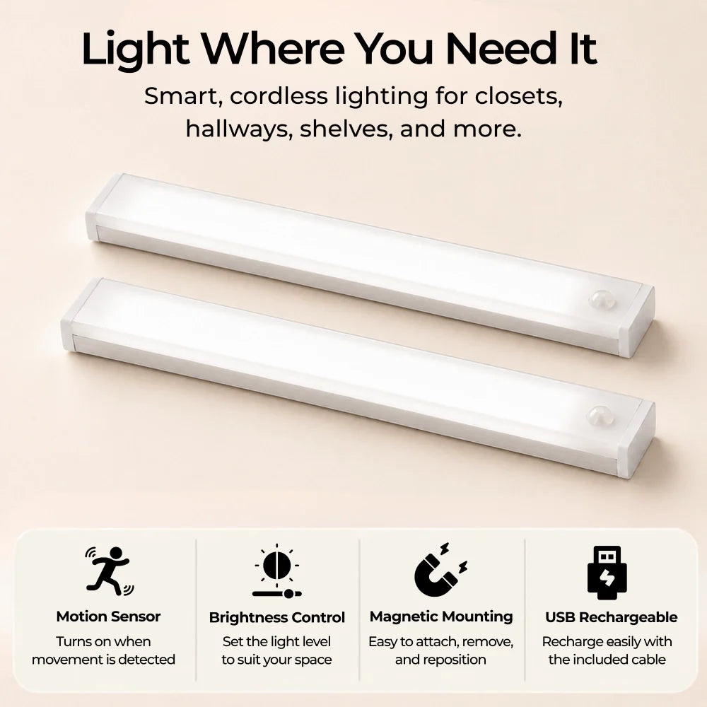 Vexlyra Motion Sensor Light Strip - 2-Pack
