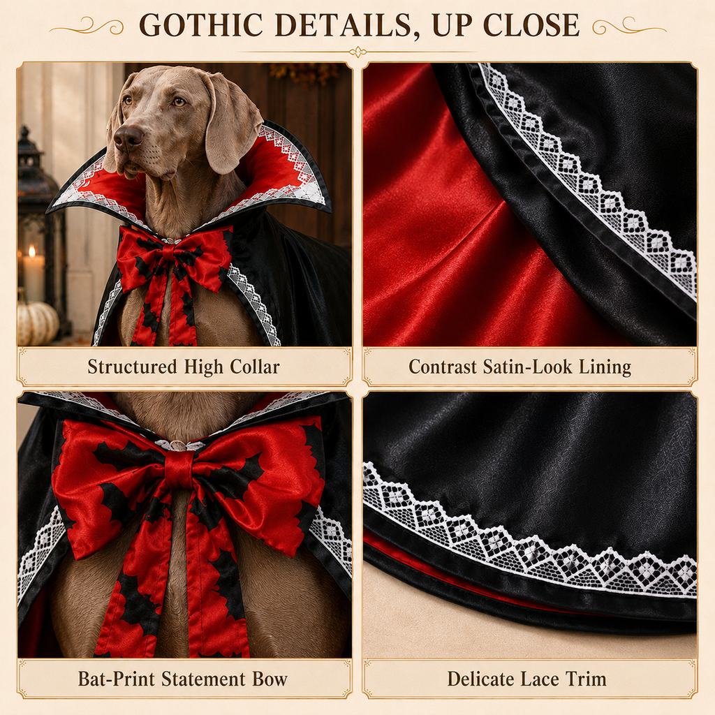 Dracula Dog Cape – Stand-Up Collar Costume