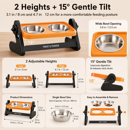 Elevated Tilted Steel Pet Bowls – Easier, Cleaner Meals