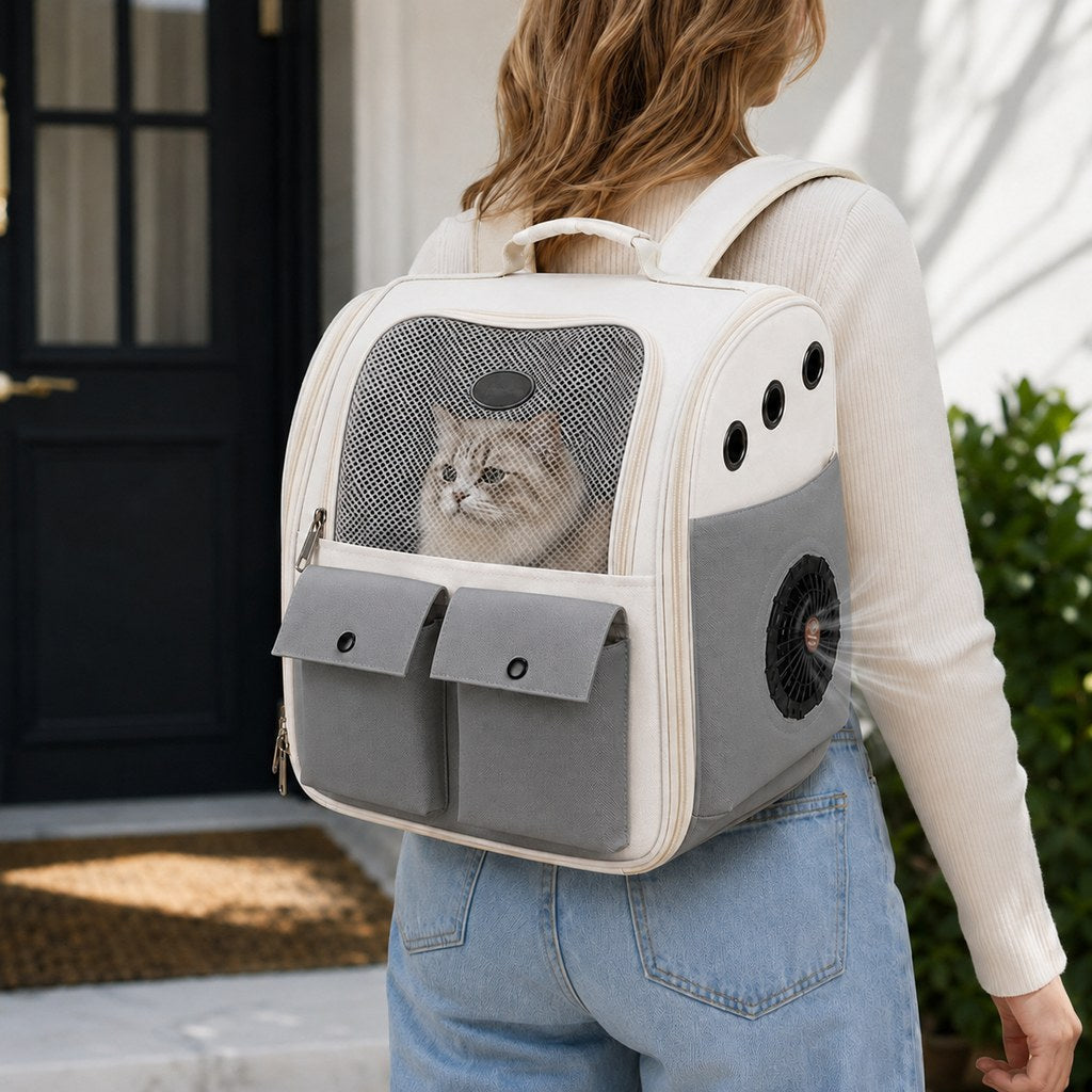 Dual-Fan Cat Carrier Backpack – Cooler, Less Stuffy Trips