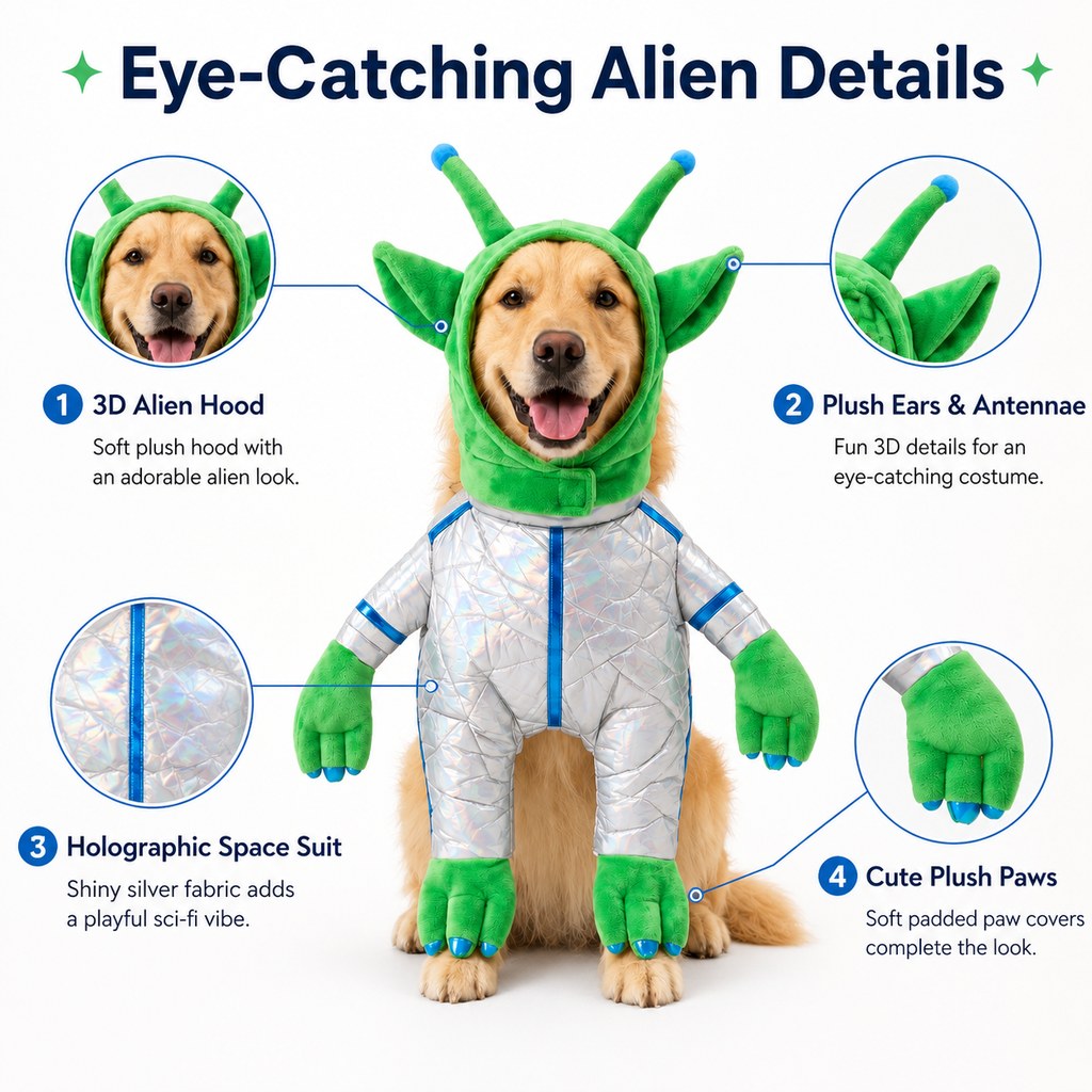 Green Alien Pet Costume – Funny Halloween Look