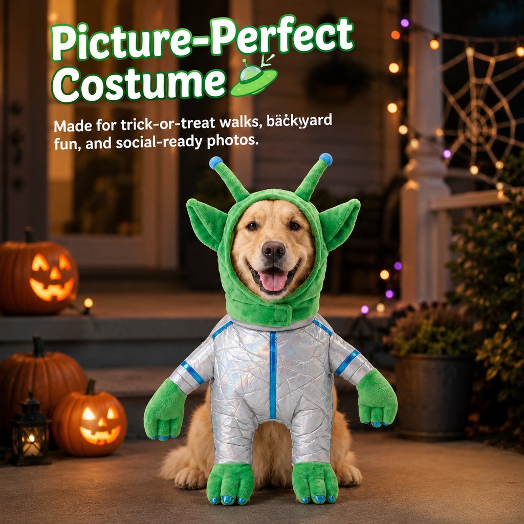 Green Alien Pet Costume – Funny Halloween Look