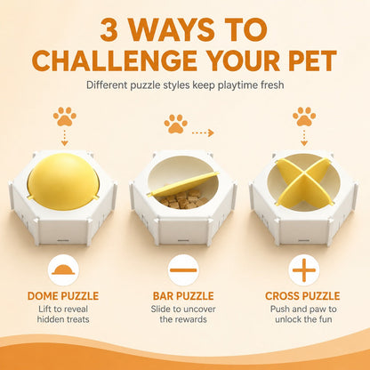 Hexagon Cat Puzzle Feeder – Slow Feeding Enrichment