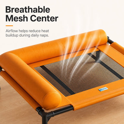 Elevated Dog Cot with Bolsters – Cooler, Breathable Naps