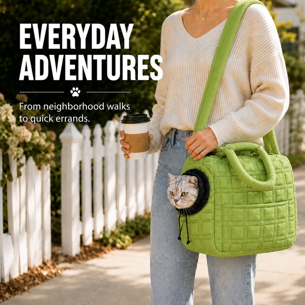 Quilted Pet Carrier Tote – Hand & Shoulder Carry
