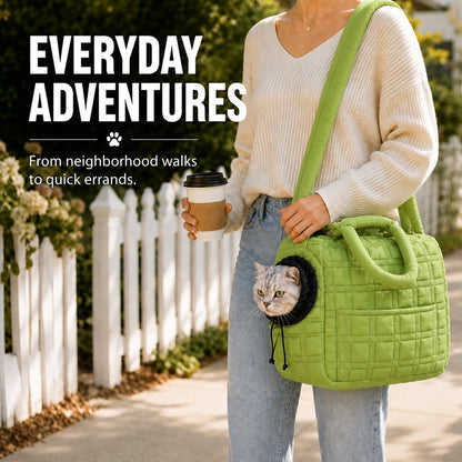 Quilted Pet Carrier Tote – Hand & Shoulder Carry