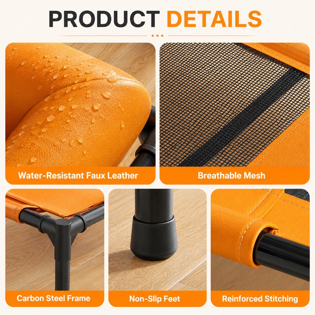Elevated Dog Cot with Bolsters – Cooler, Breathable Naps