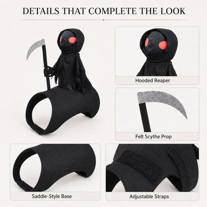 Grim Reaper Rider Pet Costume – 3D Halloween Fun