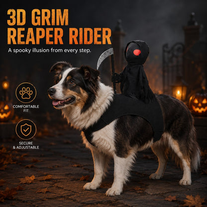 Grim Reaper Rider Pet Costume – 3D Halloween Fun