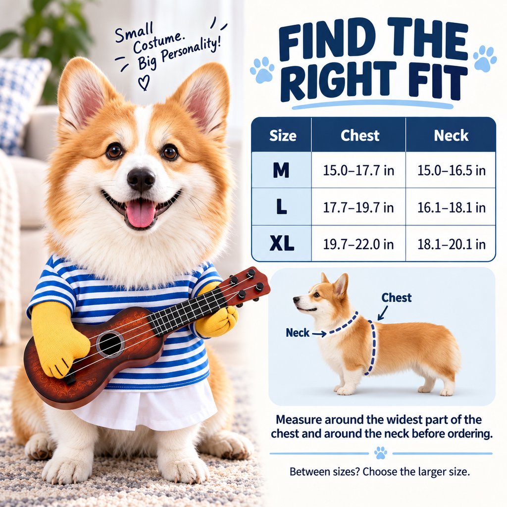 Guitar Player Dog Costume – Funny Halloween Look