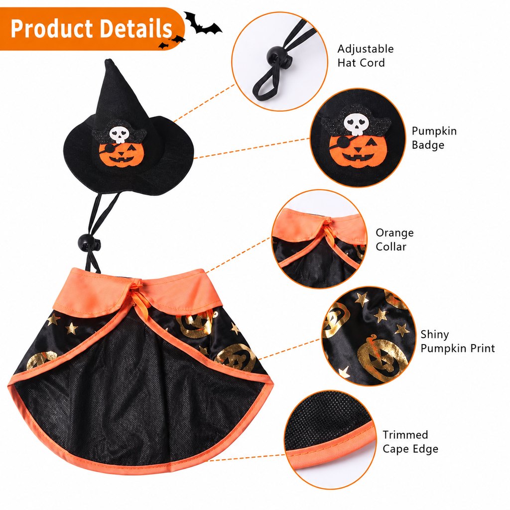 Cat Witch Hat & Cape Set – Easy Halloween Look