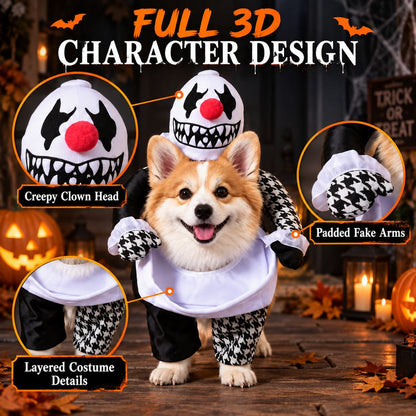 Creepy Clown Dog Costume – 3D Walking Look