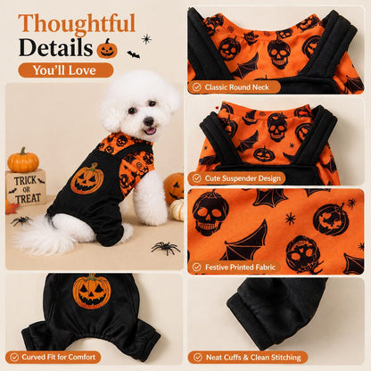 Halloween Dog Jumpsuit – Soft Pumpkin Costume