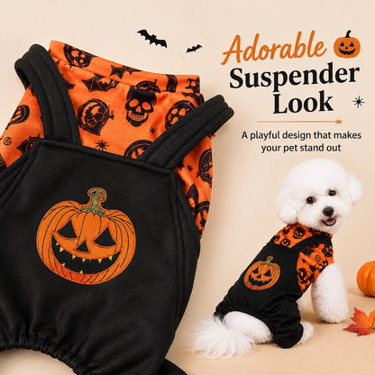 Halloween Dog Jumpsuit – Soft Pumpkin Costume