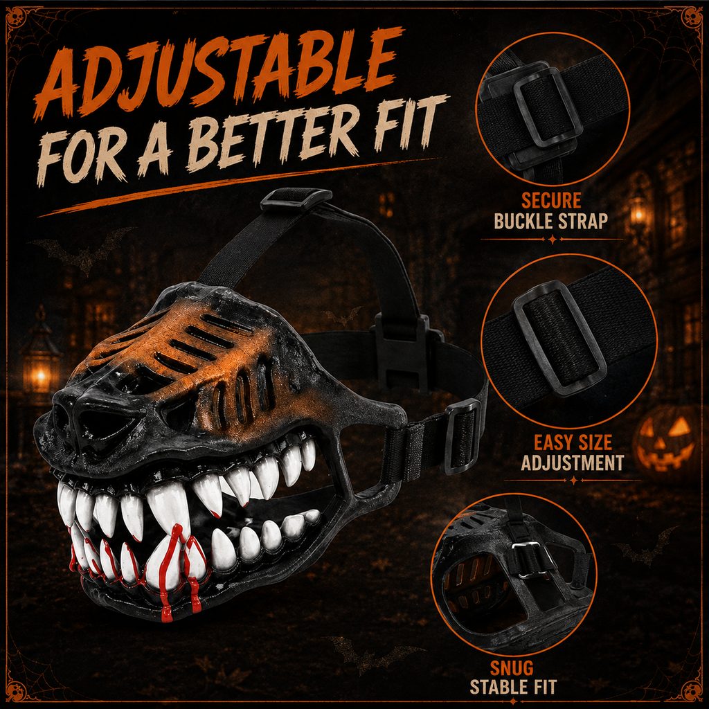 Monster Fang Dog Muzzle Costume – Open-Nose Fit