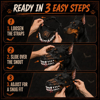 Monster Fang Dog Muzzle Costume – Open-Nose Fit