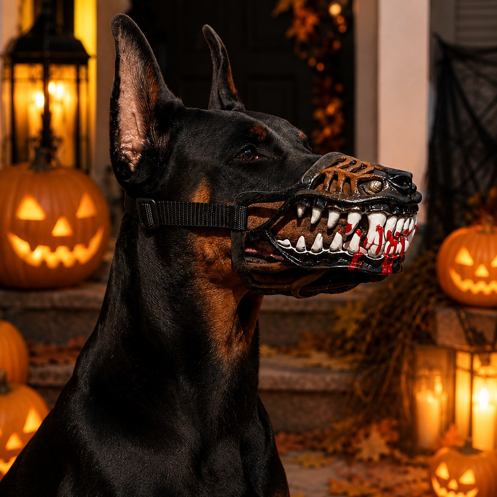 Monster Fang Dog Muzzle Costume – Open-Nose Fit