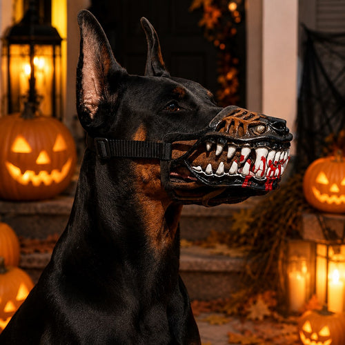Monster Fang Dog Muzzle Costume – Open-Nose Fit