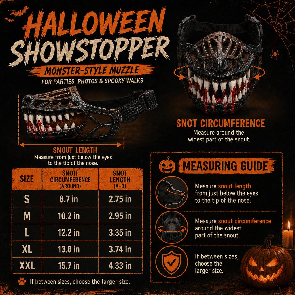Monster Fang Dog Muzzle Costume – Open-Nose Fit