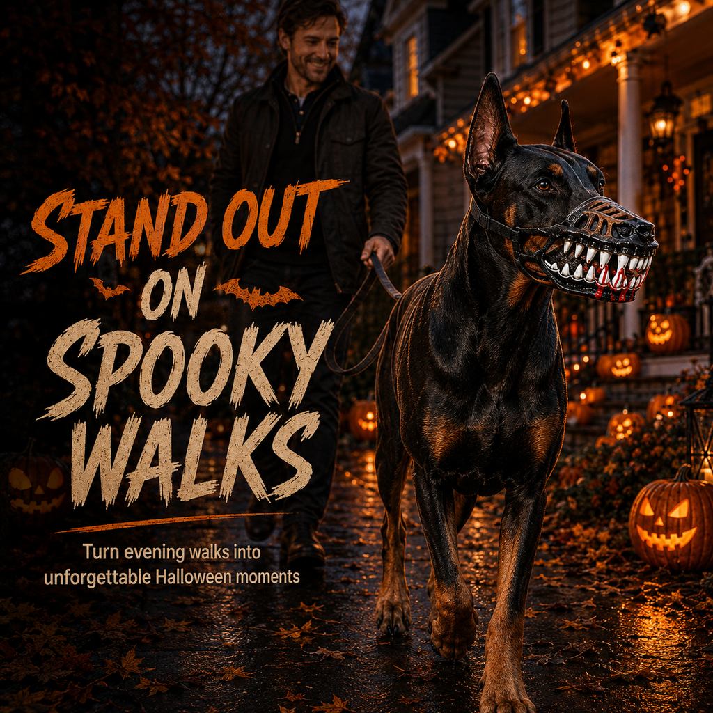 Monster Fang Dog Muzzle Costume – Open-Nose Fit