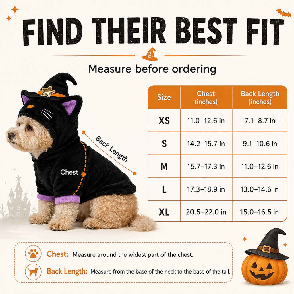 Halloween Pet Costume Hoodie – One-Piece Spooky Look