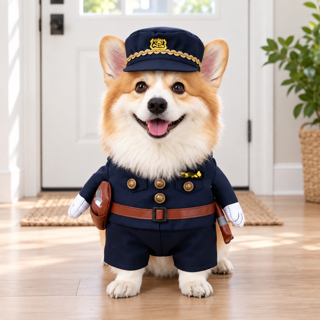 Police Officer Dog Costume – Funny Cop Uniform