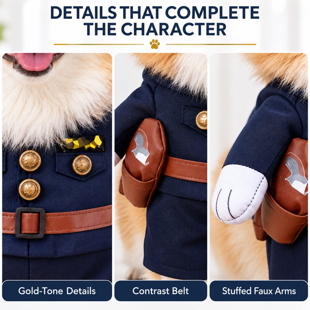 Police Officer Dog Costume – Funny Cop Uniform