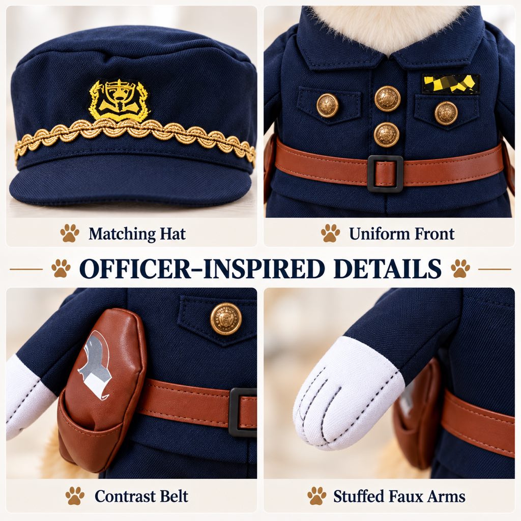 Police Officer Dog Costume – Funny Cop Uniform