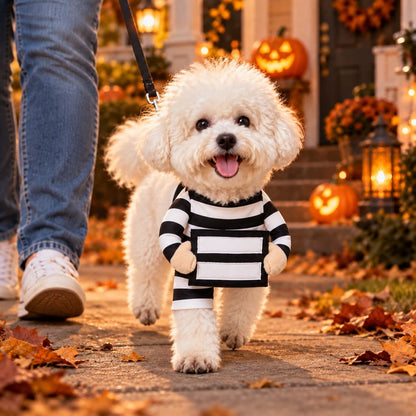 Prisoner Dog Costume – Funny Striped Outfit