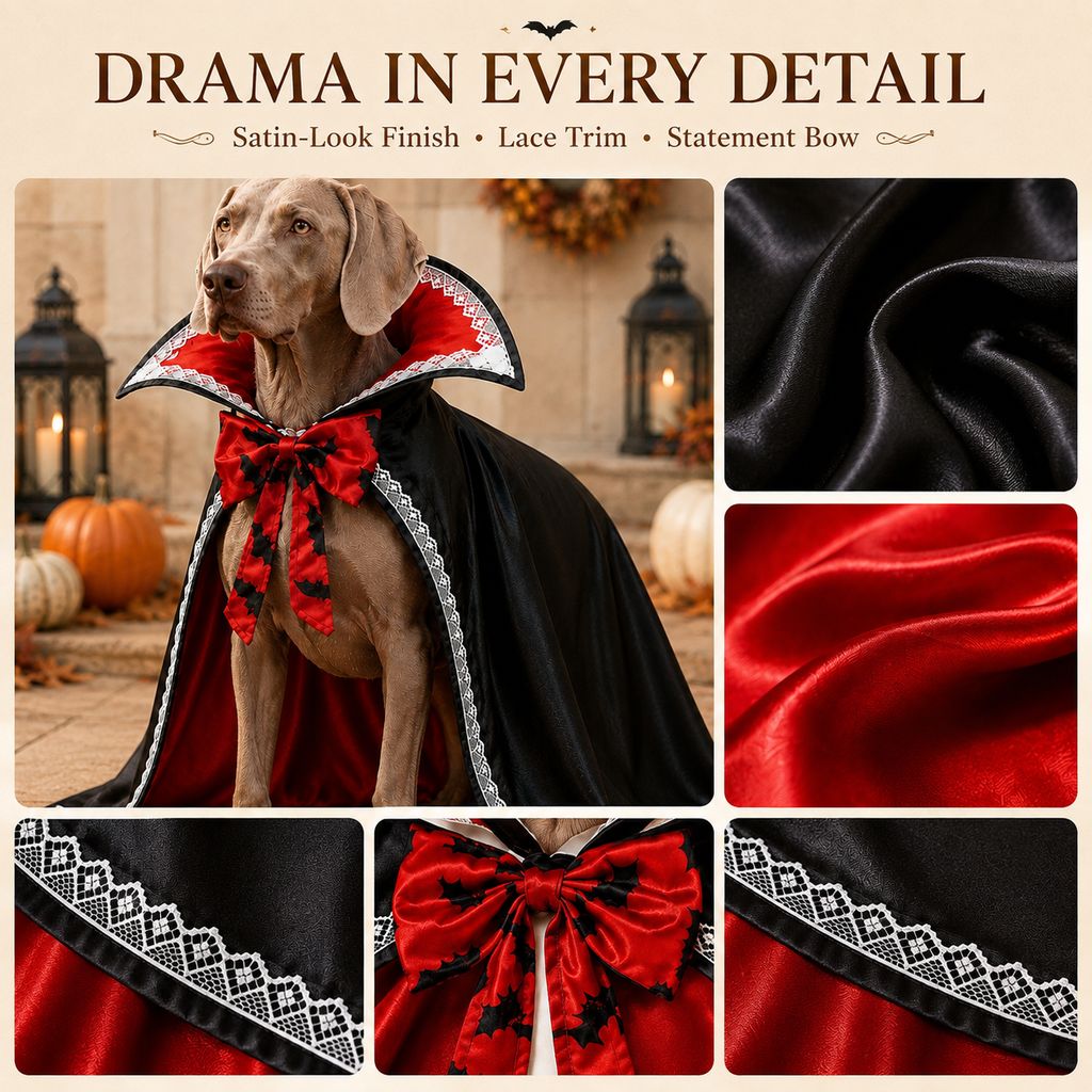 Dracula Dog Cape – Stand-Up Collar Costume