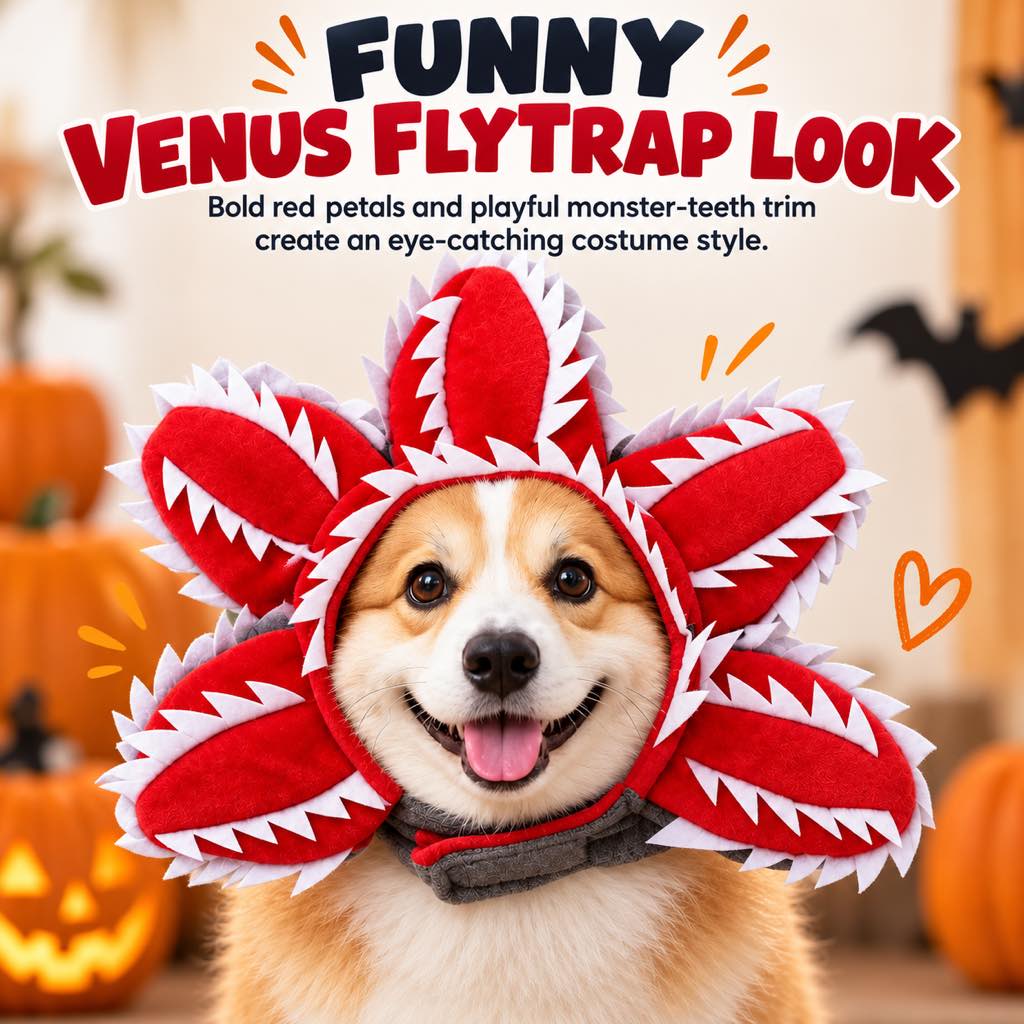 Venus Flytrap Pet Headpiece – Funny Monster Costume