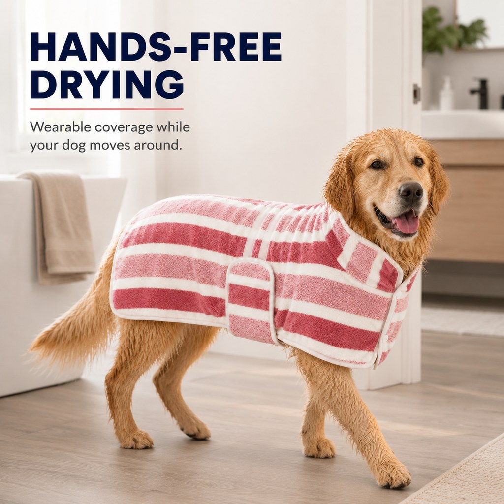 Wearable Dog Drying Towel – Hands-Free & Absorbent