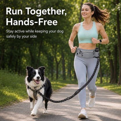 Hands-Free Running Leash Belt – Shock-Absorbing & Reflective