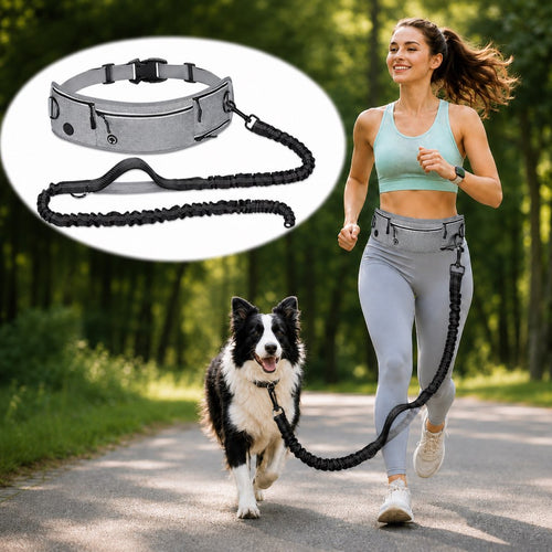 Hands-Free Running Leash Belt – Shock-Absorbing & Reflective