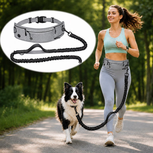 Hands-Free Running Leash Belt – Shock-Absorbing & Reflective