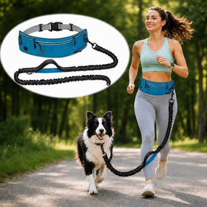Hands-Free Running Leash Belt – Shock-Absorbing & Reflective