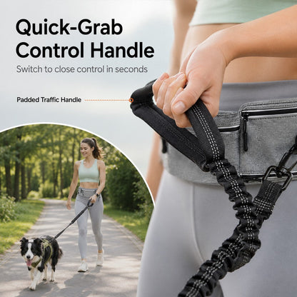 Hands-Free Running Leash Belt – Shock-Absorbing & Reflective
