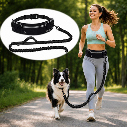 Hands-Free Running Leash Belt – Shock-Absorbing & Reflective