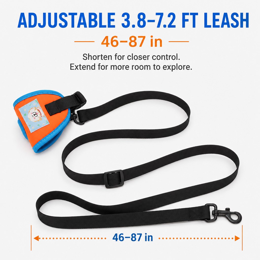 Hands-Free Wrist Dog Leash – Adjustable Comfort Strap